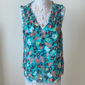 Elle Teal Flowered Blouse